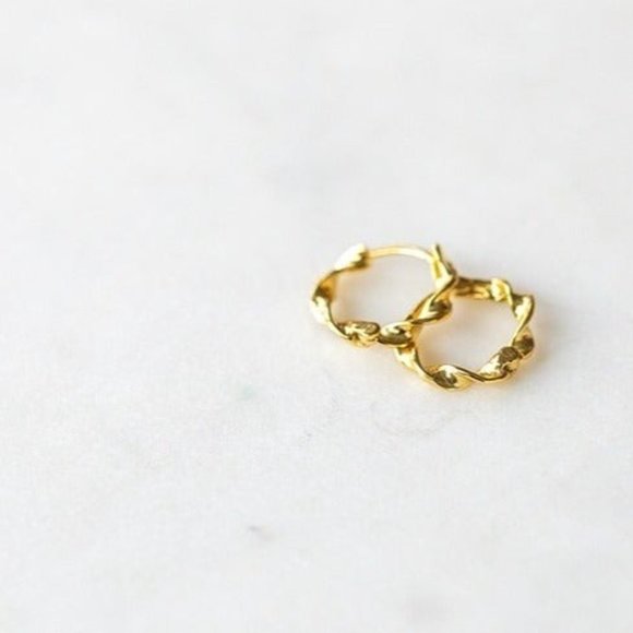 Huggie Earrings Dainty Gold Huggie Hoops Minimalist Hoops Tiny Hoop Earrings - Picture 2 of 16